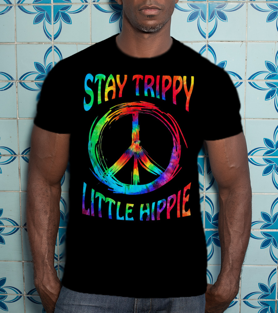 Stay Trippy Little Hippie Peace Day Rainbow Peace T-Shirt