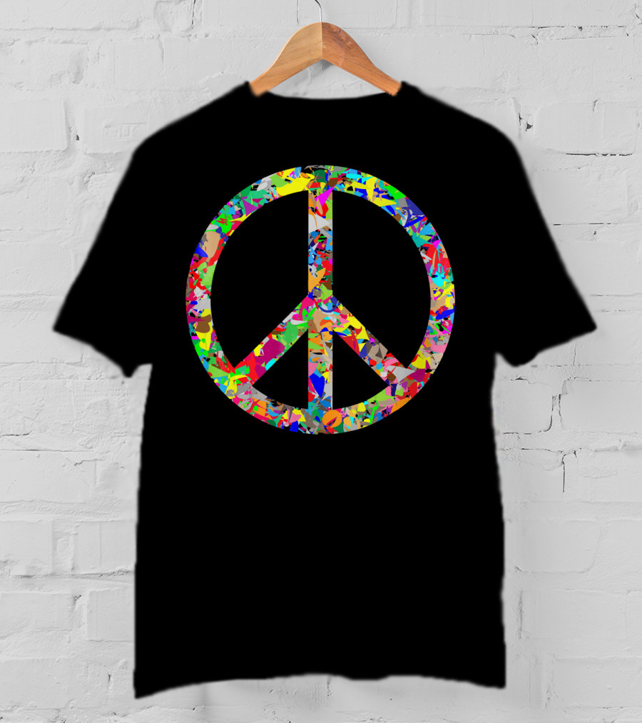 Peace Sign Colorful Multicolor Psychedelic T-Shirt