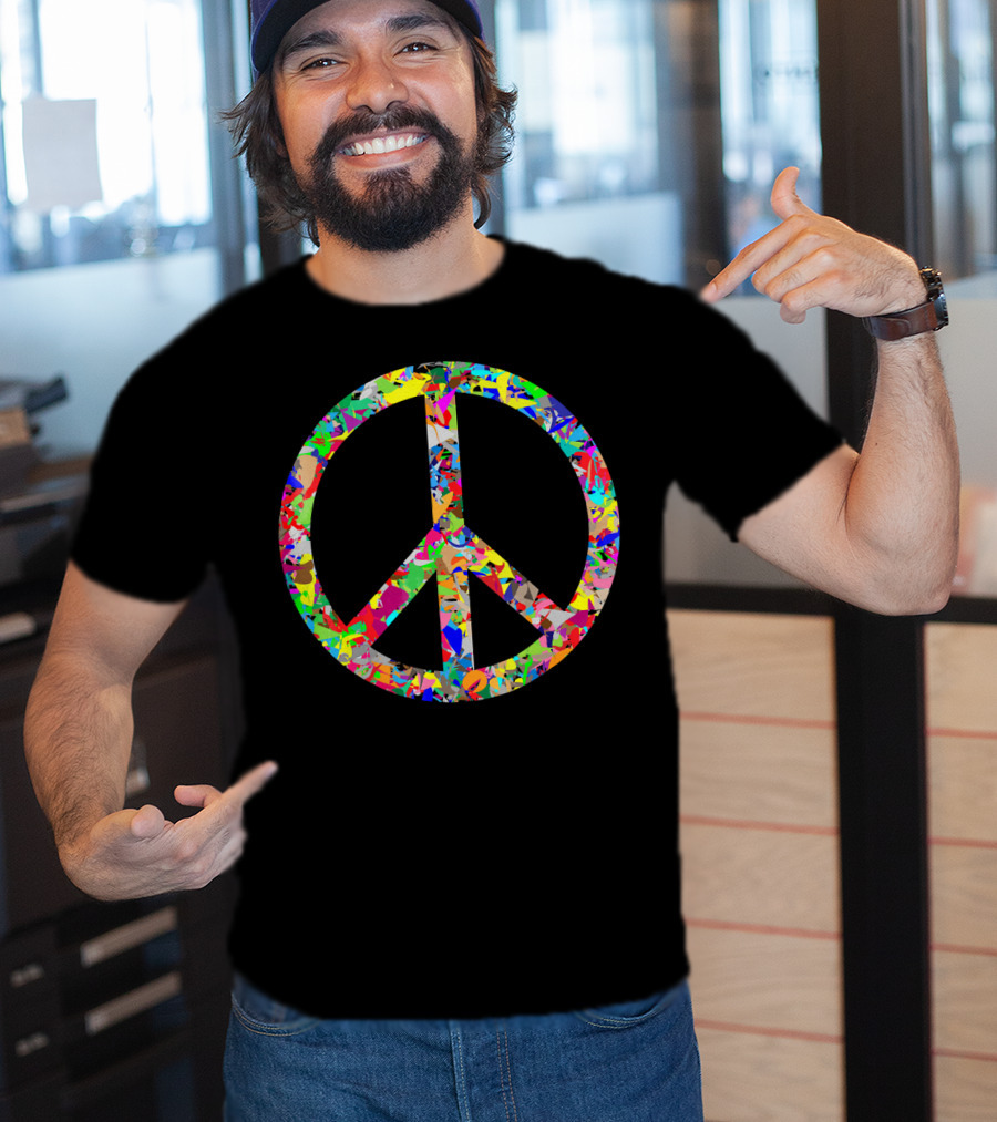 Peace Sign Colorful Multicolor Psychedelic T-Shirt