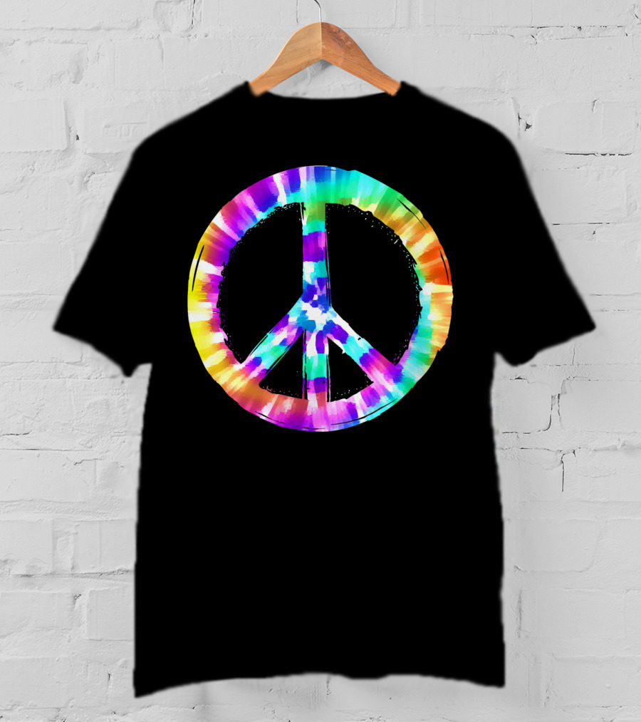 Colorful Tie Dye Peace Sign Vibrant T-Shirt