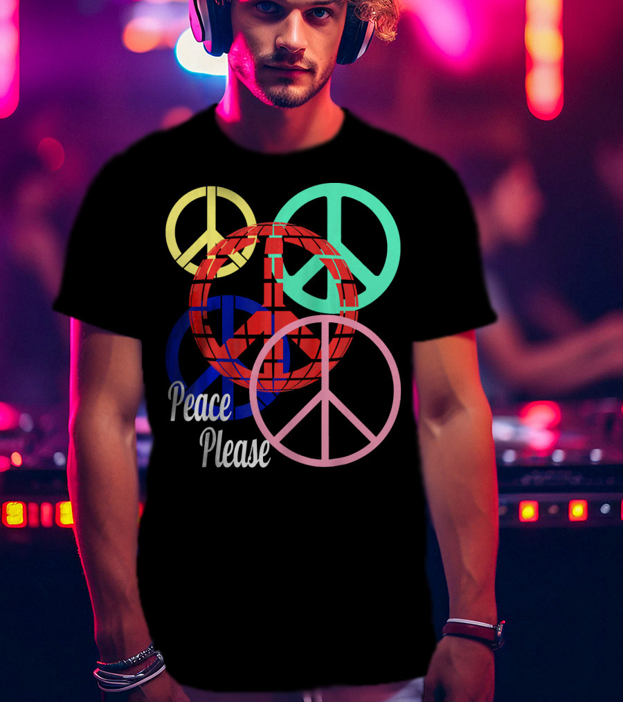 Peace Please Multicolor Peace Symbols T-Shirt
