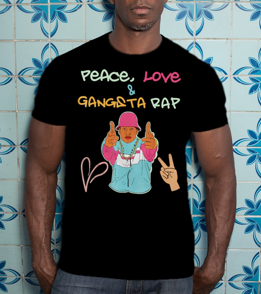 Peace Love And Gangsta Rap Hippy Hiphop Unis T-Shirt