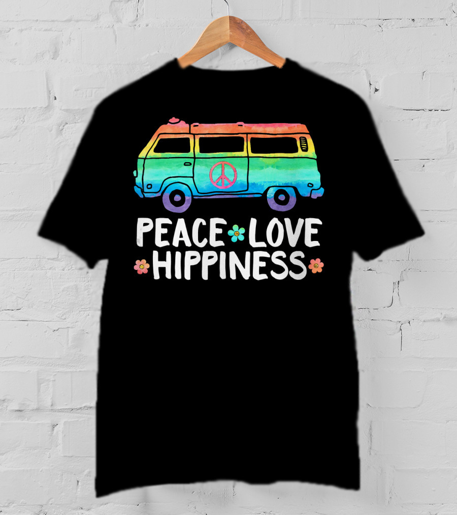 Peace Love Hippiness Funny Peace Van Hip T-Shirt