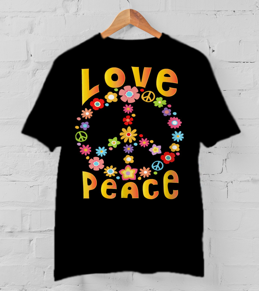 Love Peace 60s Flower Power Hippie Freedom T-Shirt