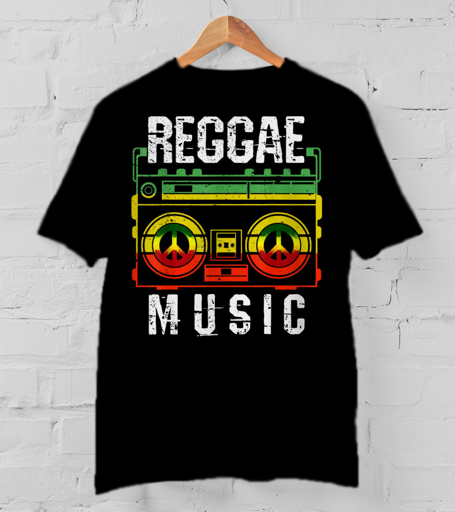 Reggae Music Peace Boombox Mens One Love T-Shirt