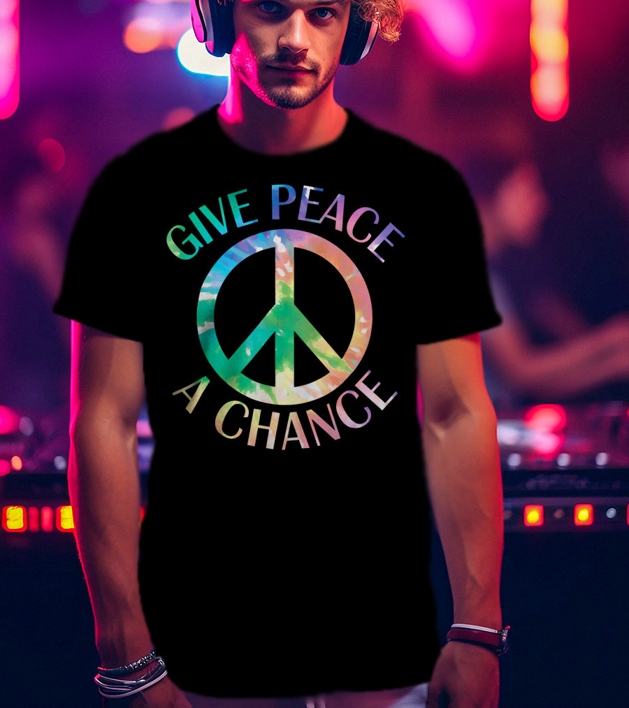 Give Peace A Chance Tie Dye Peace Symbol Iconic T-Shirt
