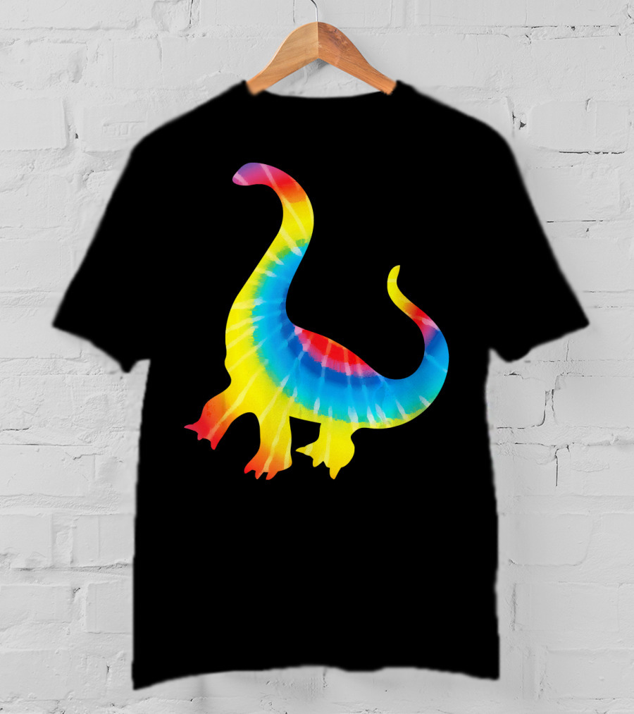 Tie Dye Rainbow Dinosaur Print Rex Hip T-Shirt