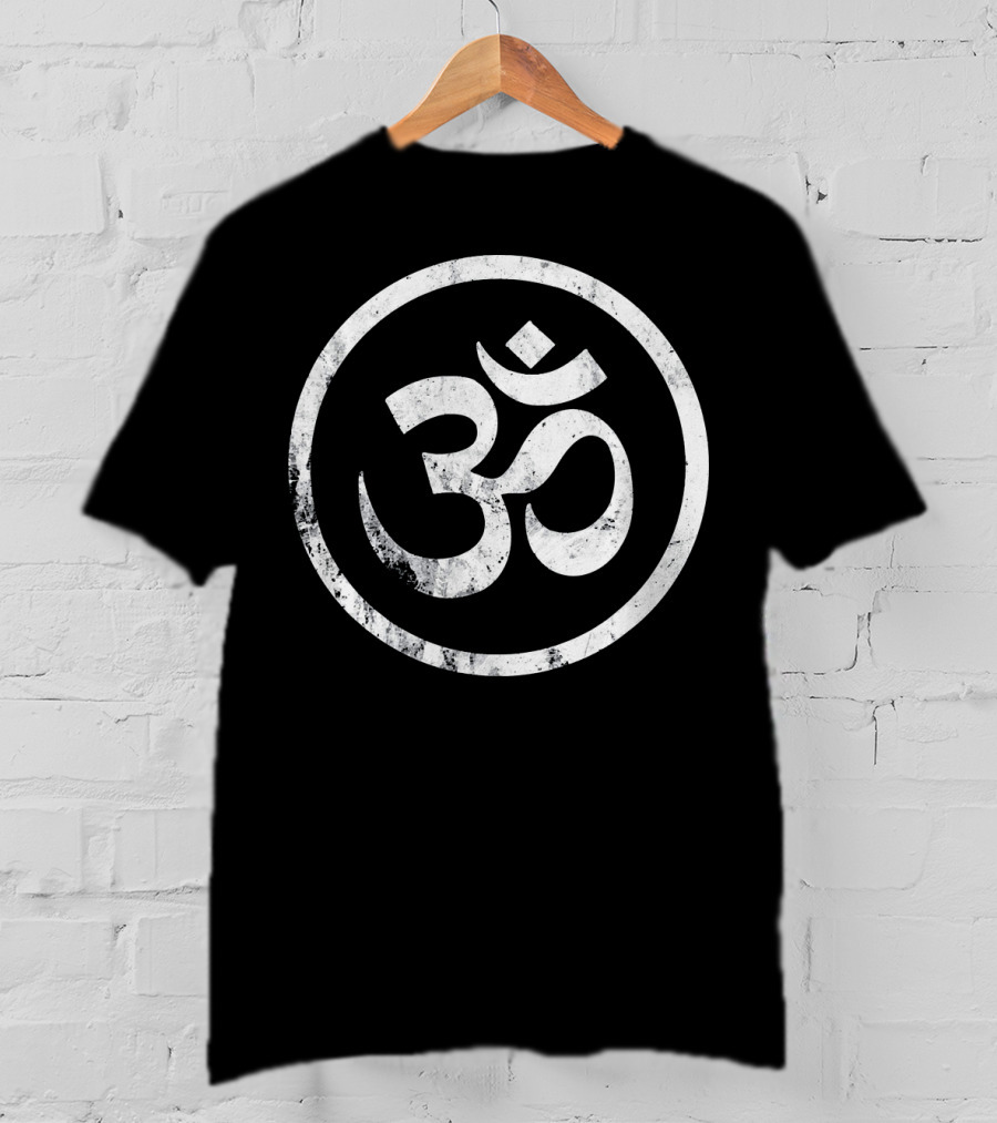 Distressed Om Symbol Namaste Meditation Emblem T-Shirt