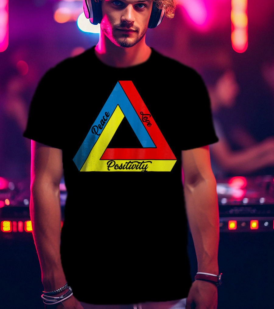 Peace Love Positivity Logic Penrose Triangle T-Shirt
