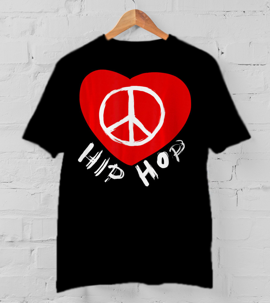 Love Peace Hip Hop Heart Icon For Dancing Enthusiasts T-Shirt