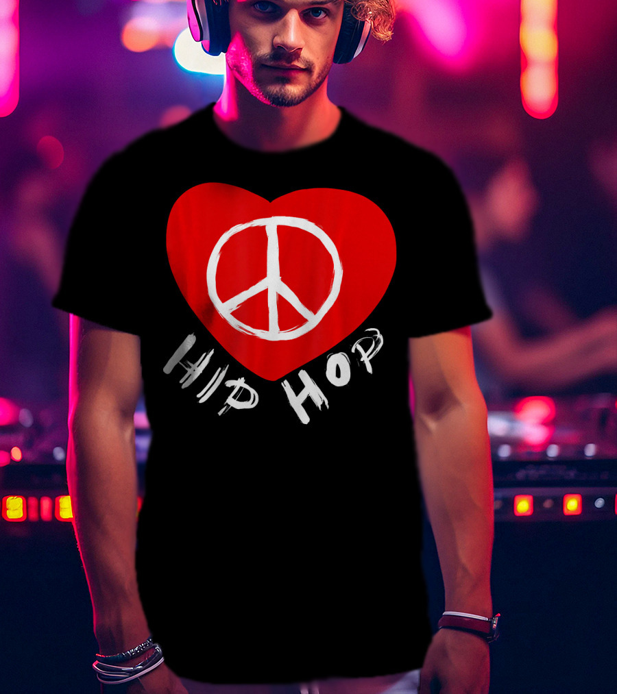 Love Peace Hip Hop Heart Icon For Dancing Enthusiasts T-Shirt