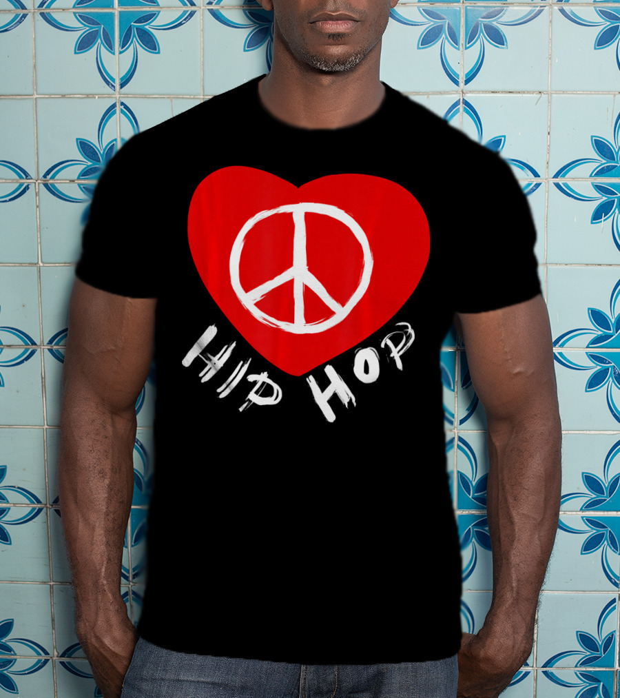 Love Peace Hip Hop Heart Icon For Dancing Enthusiasts T-Shirt
