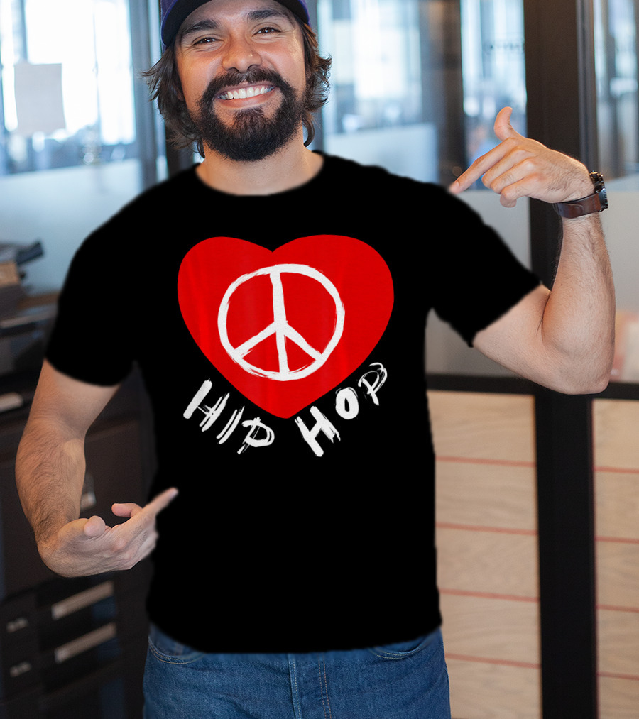 Love Peace Hip Hop Heart Icon For Dancing Enthusiasts T-Shirt