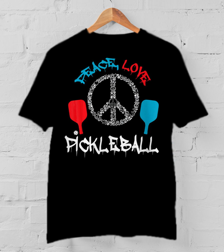 Peace Love Pickleball Funny Player T-Shirt