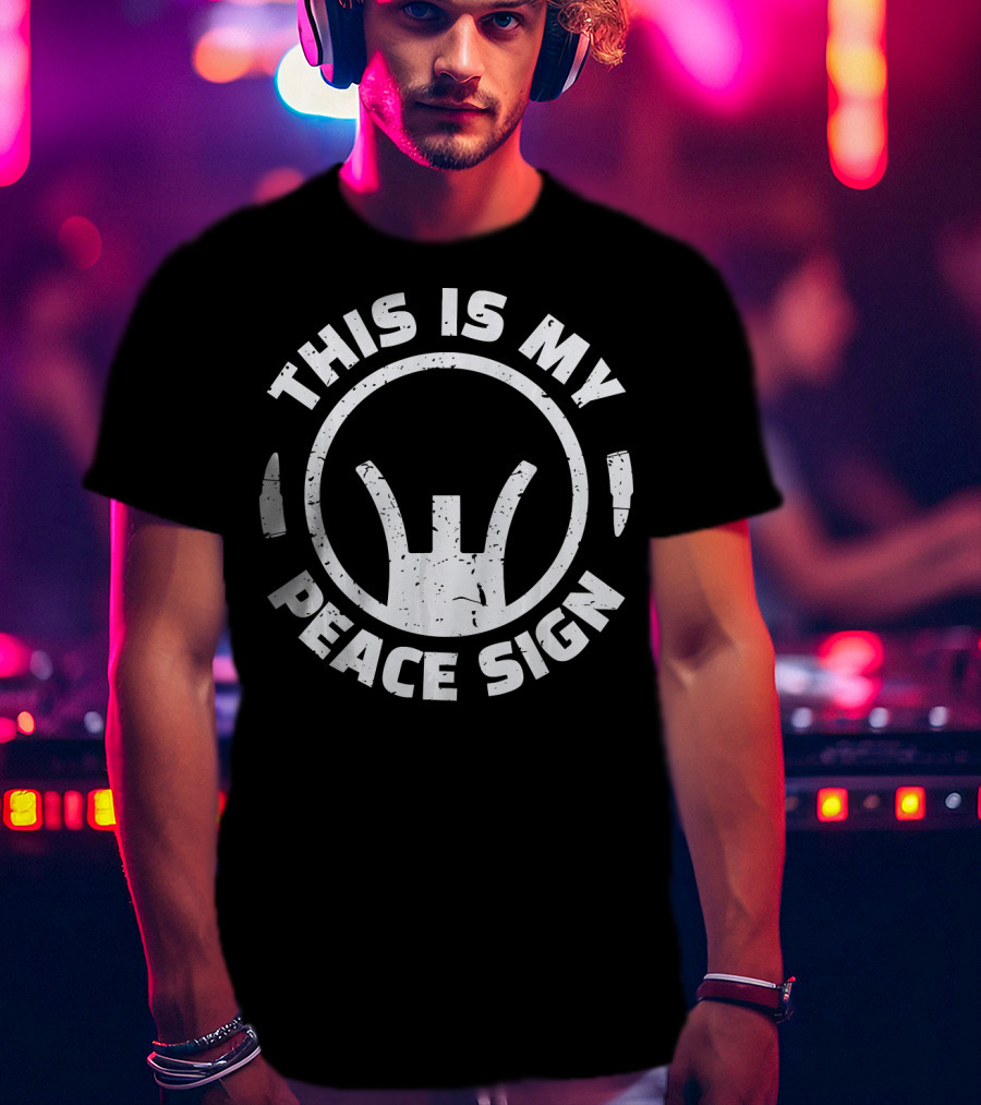 This Is My Peace Sign Gun Crosshair T-Shirt