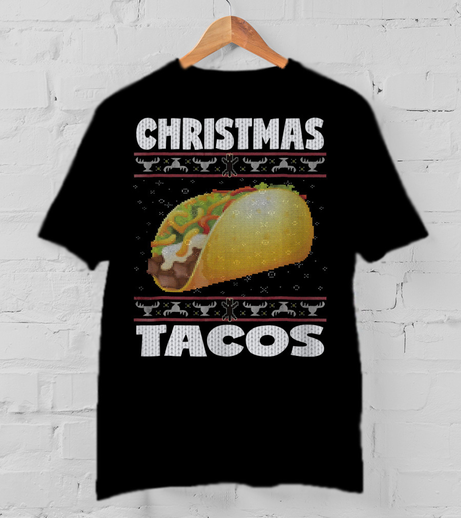 Christmas Tacos Ugly Sweater Funny Holiday T-Shirt