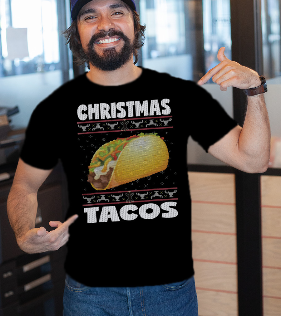 Christmas Tacos Ugly Sweater Funny Holiday T-Shirt