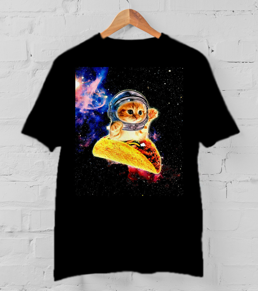 Crazy Space Taco Cat Astronaut Galaxy Adventure T-Shirt