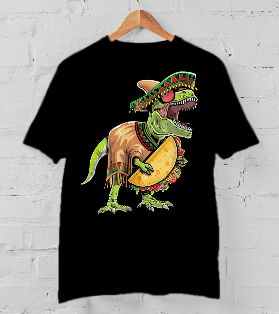 Cinco De Mayo Dinosaur Taco Party Sombrero Fiesta Rex T-Shirt