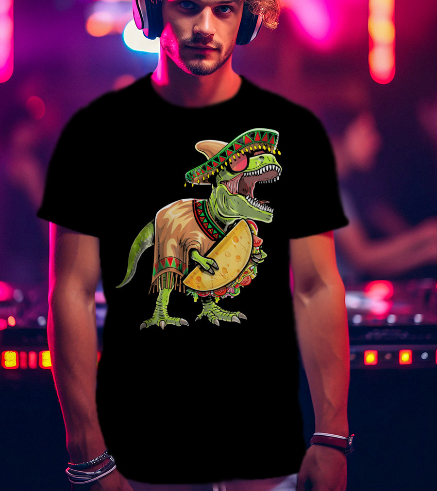 Cinco De Mayo Dinosaur Taco Party Sombrero Fiesta Rex T-Shirt