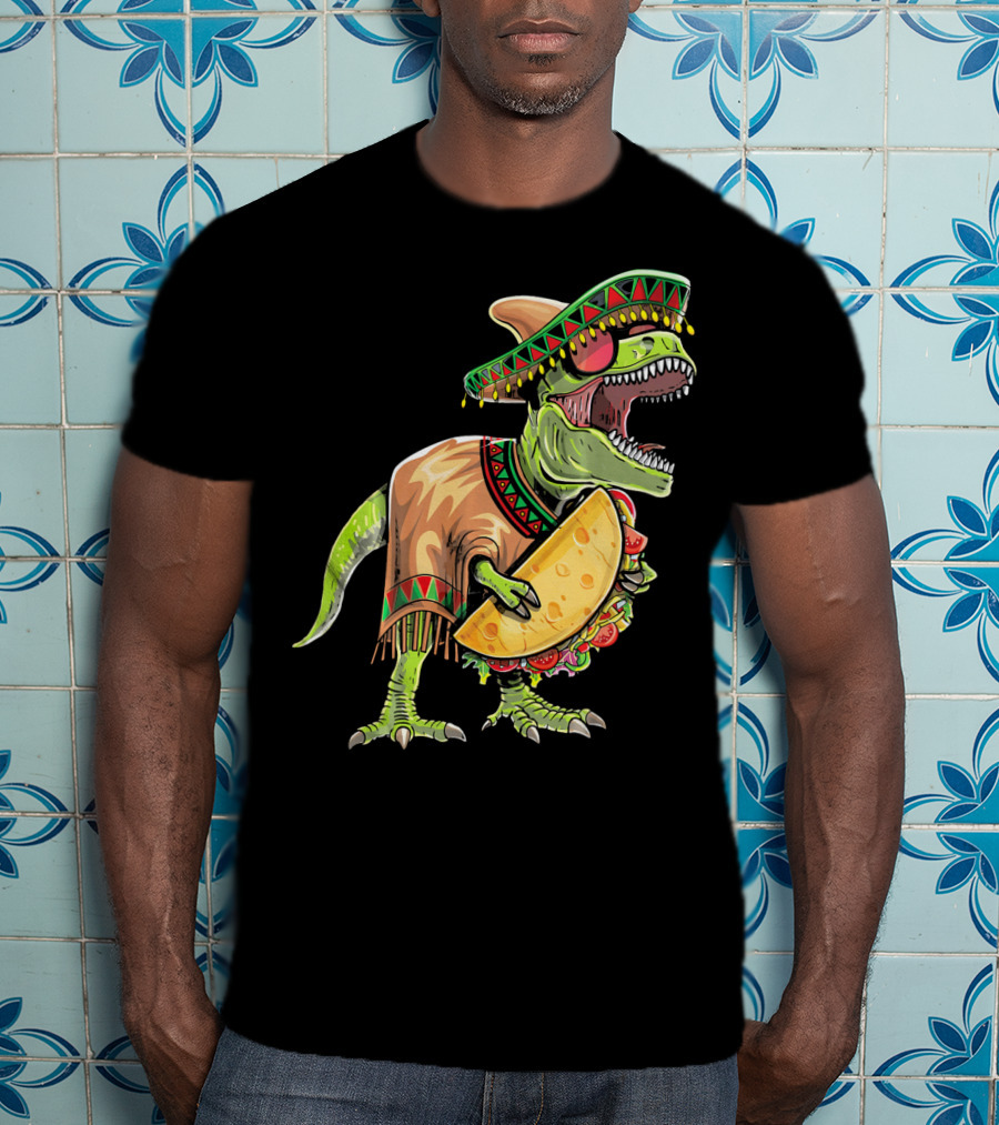 Cinco De Mayo Dinosaur Taco Party Sombrero Fiesta Rex T-Shirt