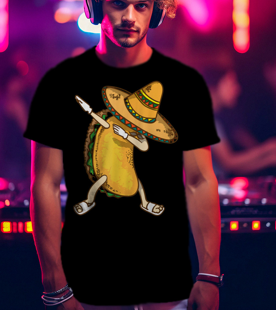 Dabbing Taco Sombrero Cinco De Mayo Fiesta T-Shirt
