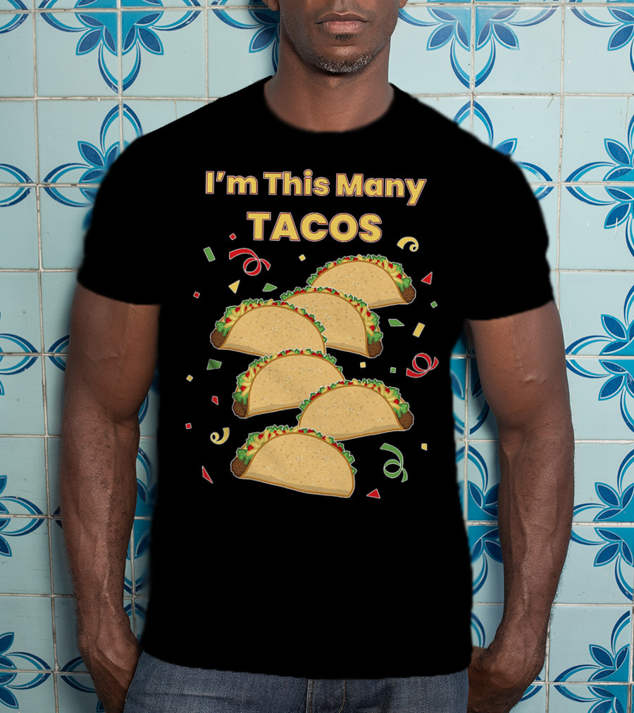 I'm This Many Tacos Six 6 Year Old Kids Funny T-Shirt