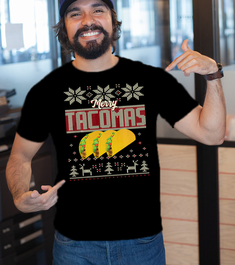 Merry Tacomas Ugly Christmas Sweater Taco Knit T-Shirt