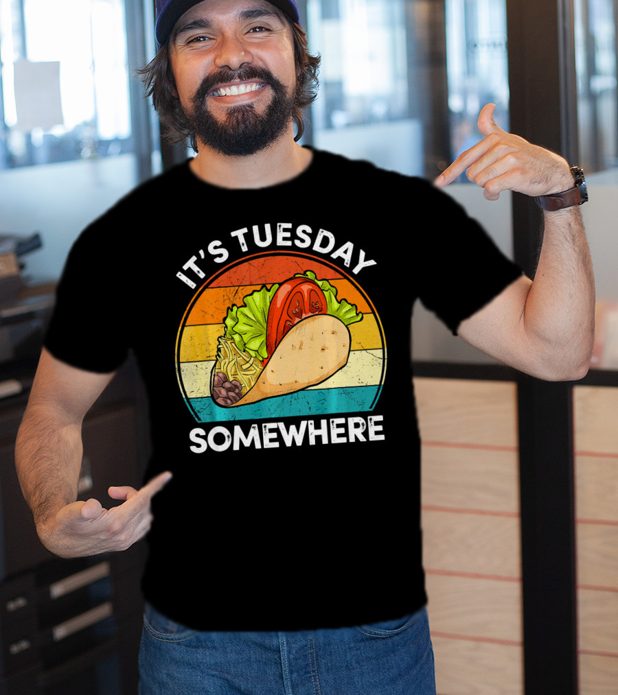 It's Tuesday Somewhere Vintage Taco Retro Stripes T-Shirt