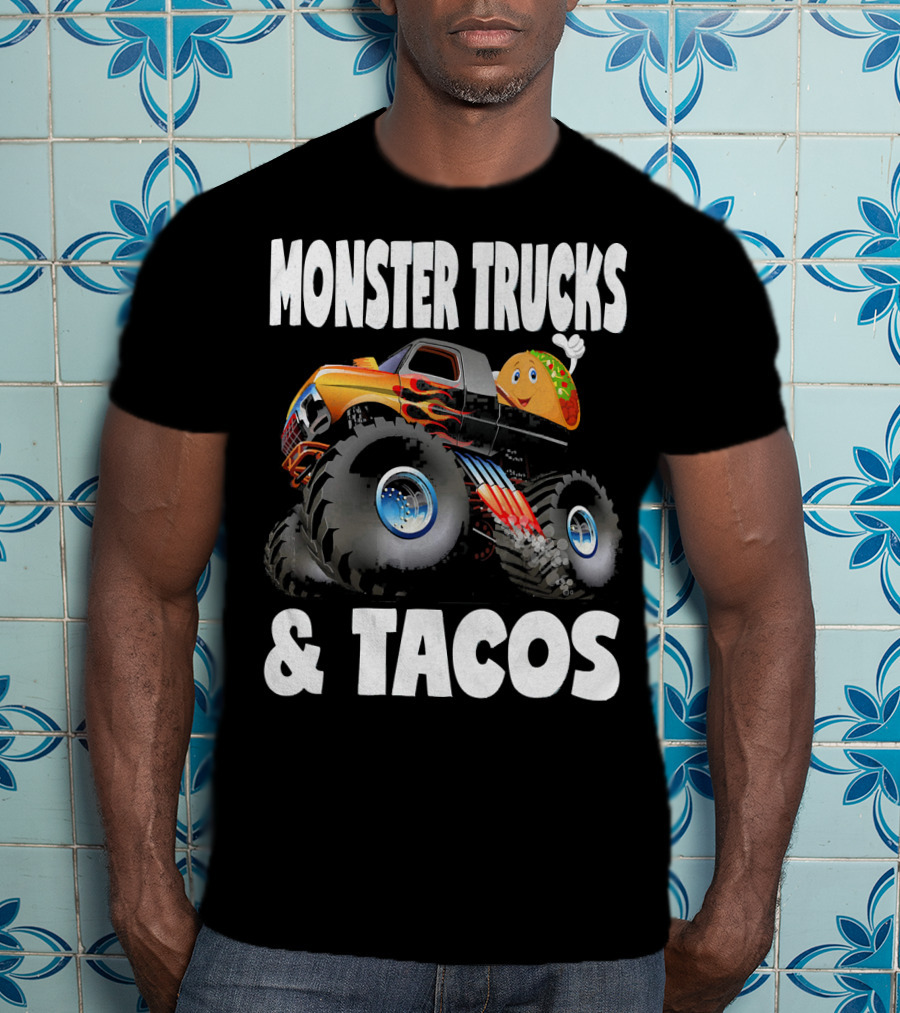 Monster Trucks And Tacos Funny Cute Taco Truck Adventure T-Shirt