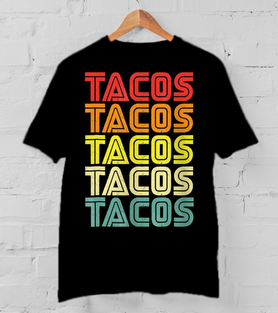 Vintage Retro Mexican Tacos Tuesday T-Shirt