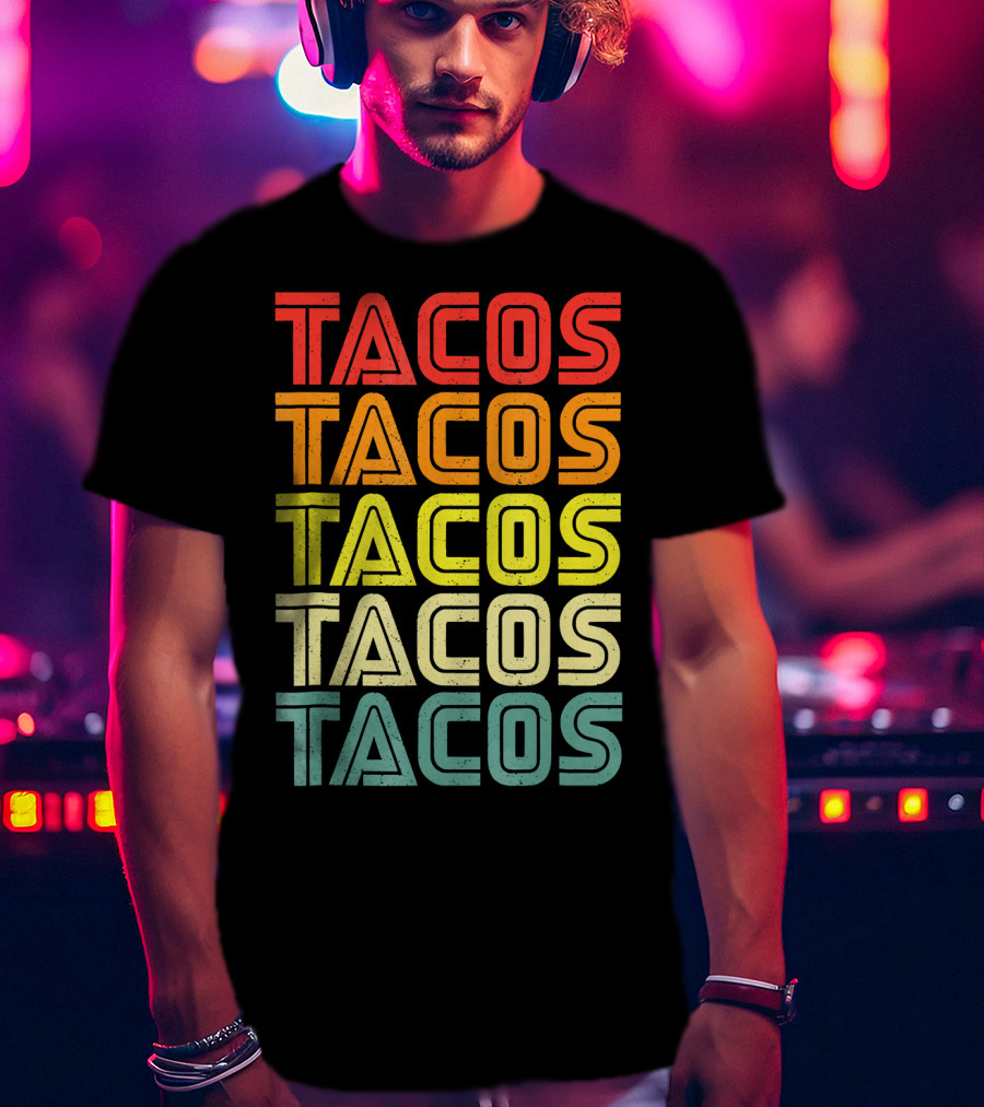 Vintage Retro Mexican Tacos Tuesday T-Shirt
