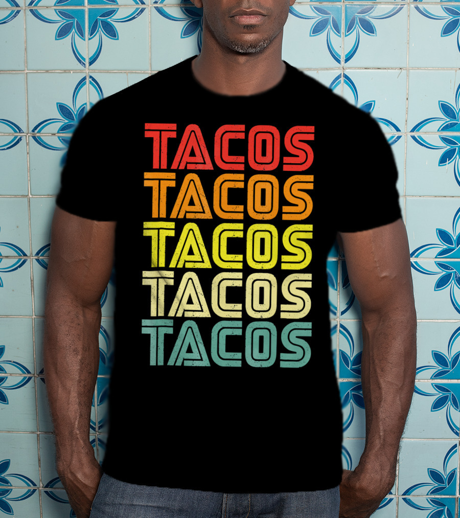 Vintage Retro Mexican Tacos Tuesday T-Shirt