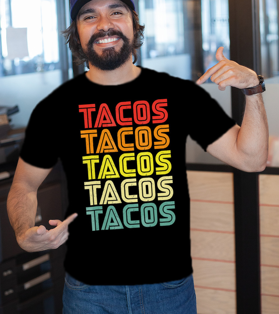 Vintage Retro Mexican Tacos Tuesday T-Shirt