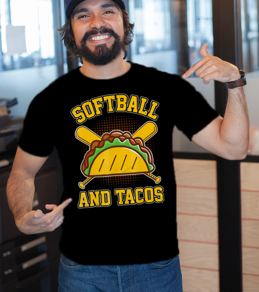 Softball And Tacos Mexican Foodie T-Shirt