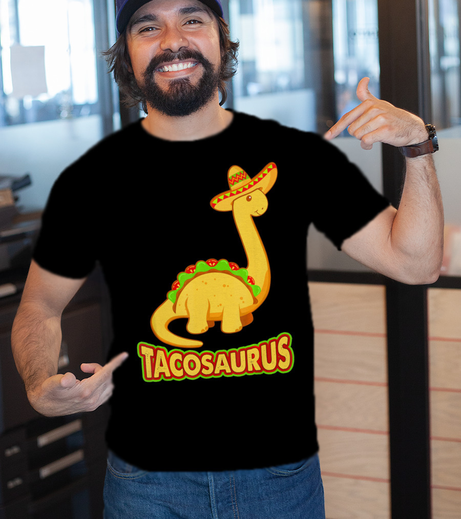 Tacosaurus Sombrero Dinosaur Taco T-Shirt