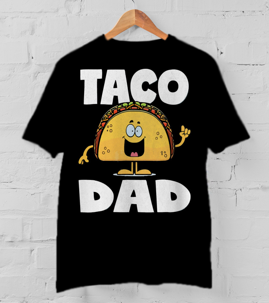 Taco Dad Funny Vintage Tacos Fathers Cartoon T-Shirt