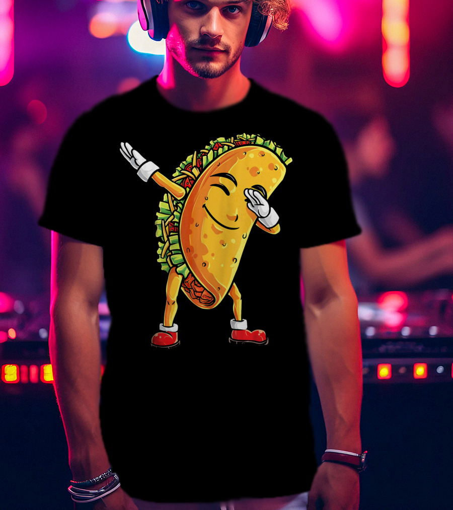 Funny Dabbing Taco Cinco De Mayo Mexican T-Shirt