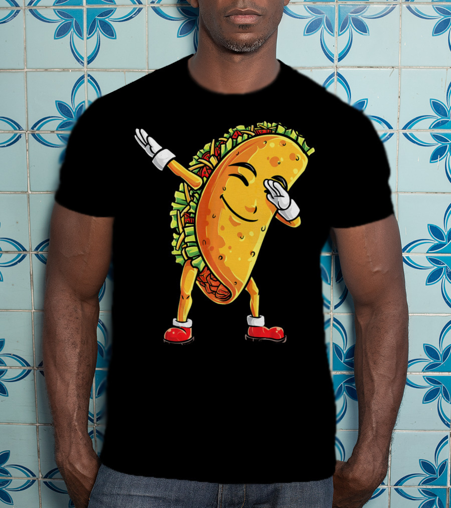 Funny Dabbing Taco Cinco De Mayo Mexican T-Shirt