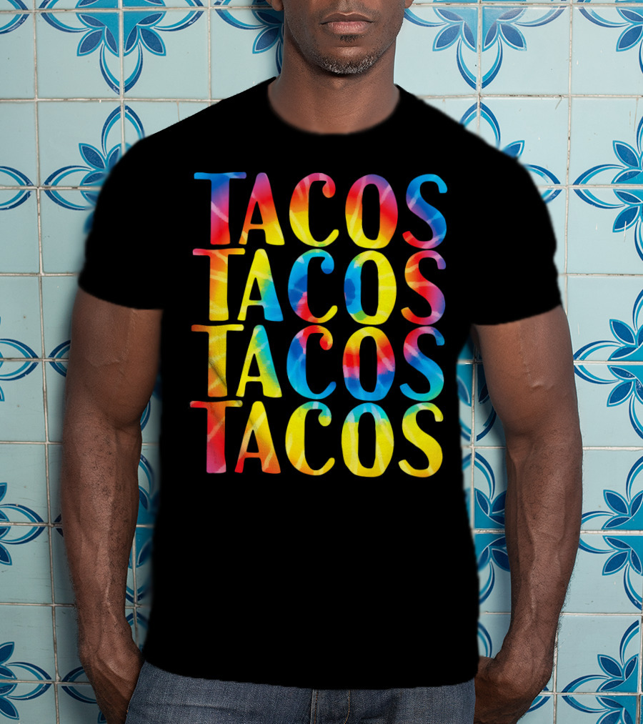 Tacos Tacos Tacos Tacos Retro Tie Dye Vintage T-Shirt