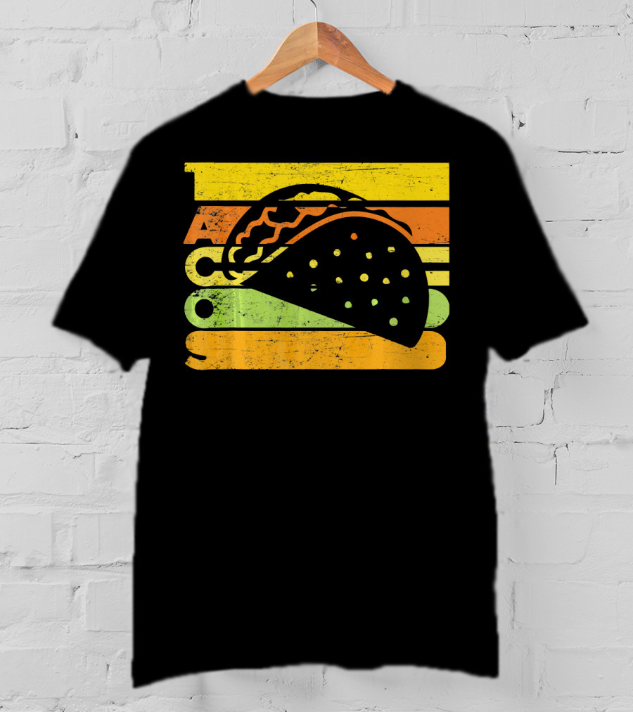 Vintage Retro Style Tacos Funny Ta Stripes Taco T-Shirt