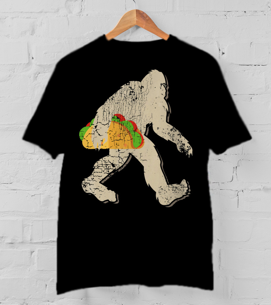 Sasquatch Bigfoot With Taco T-Shirt