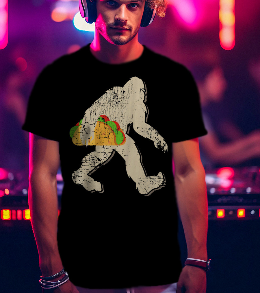 Sasquatch Bigfoot With Taco T-Shirt