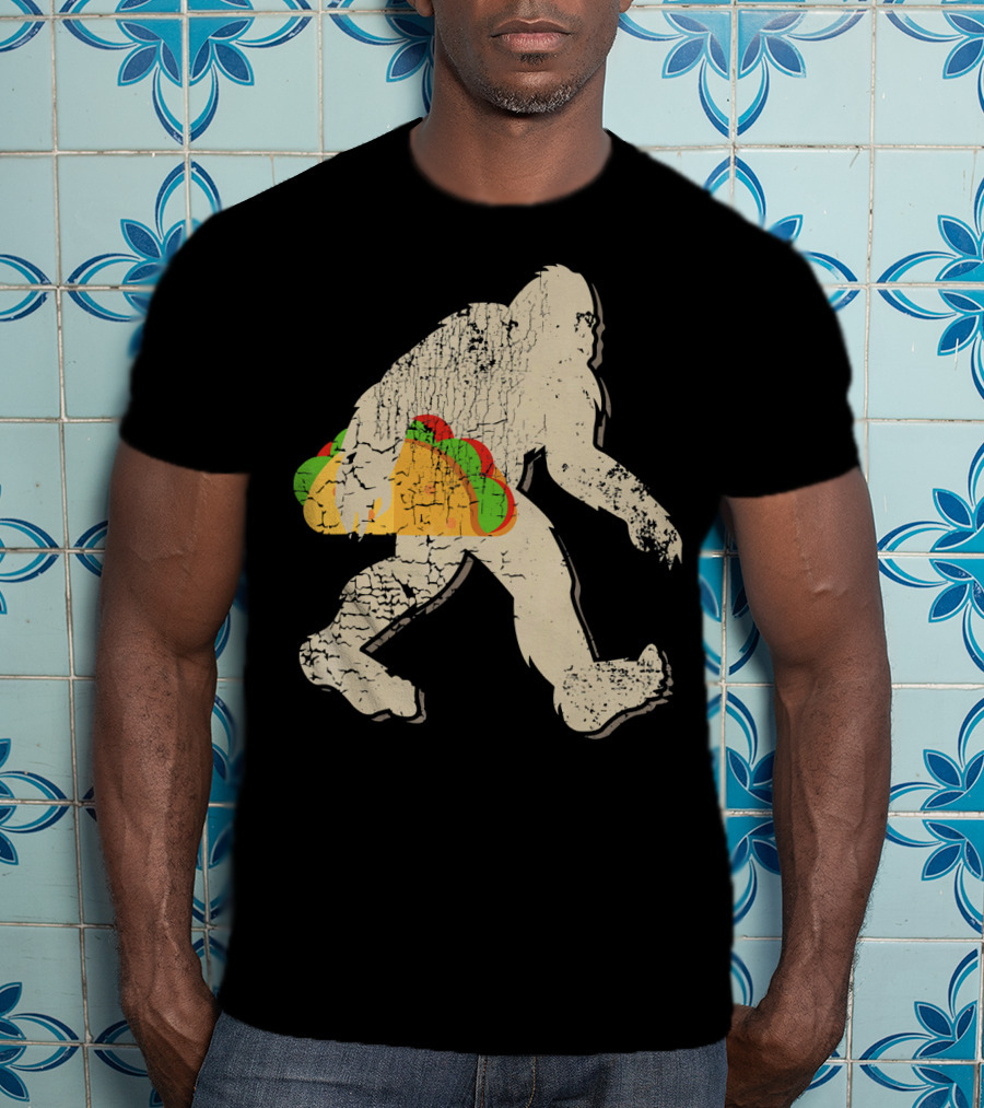 Sasquatch Bigfoot With Taco T-Shirt