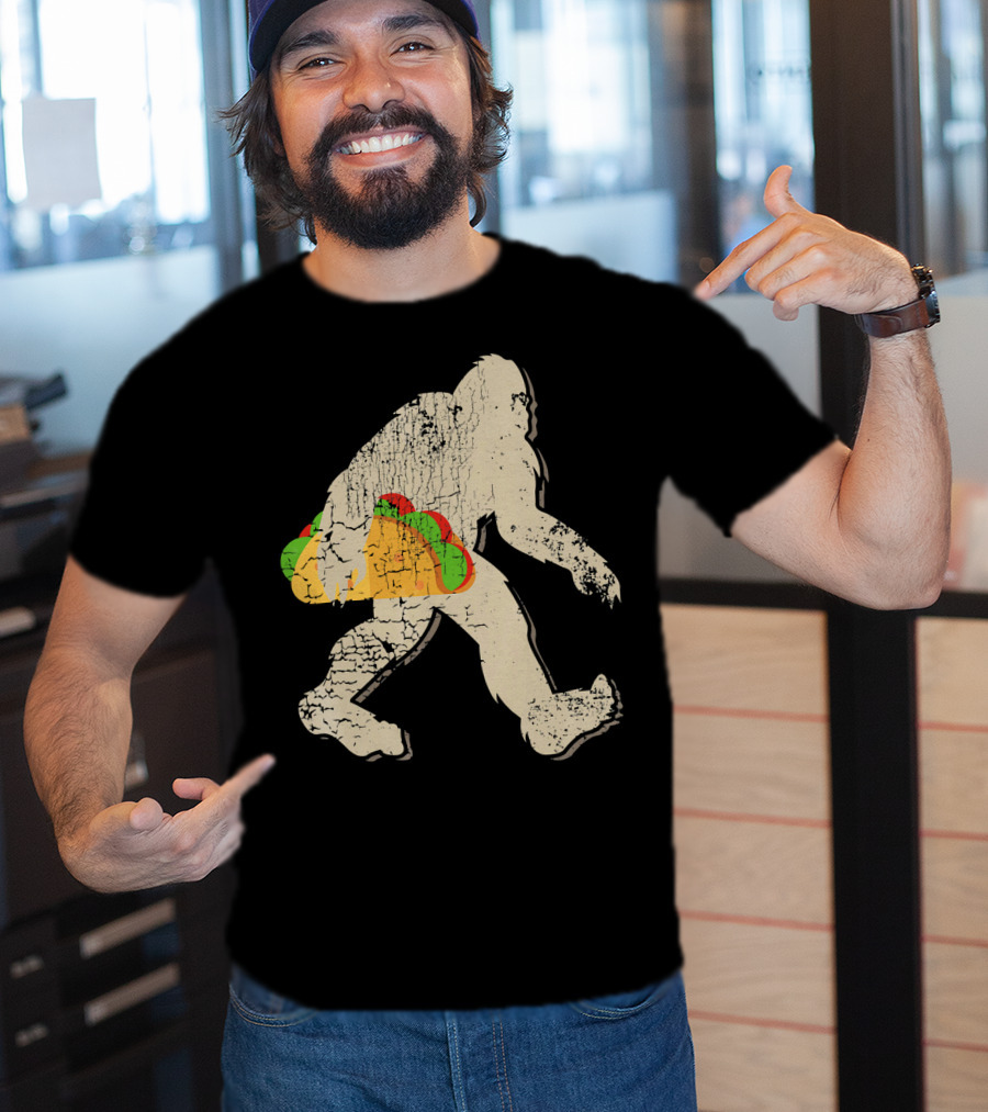 Sasquatch Bigfoot With Taco T-Shirt
