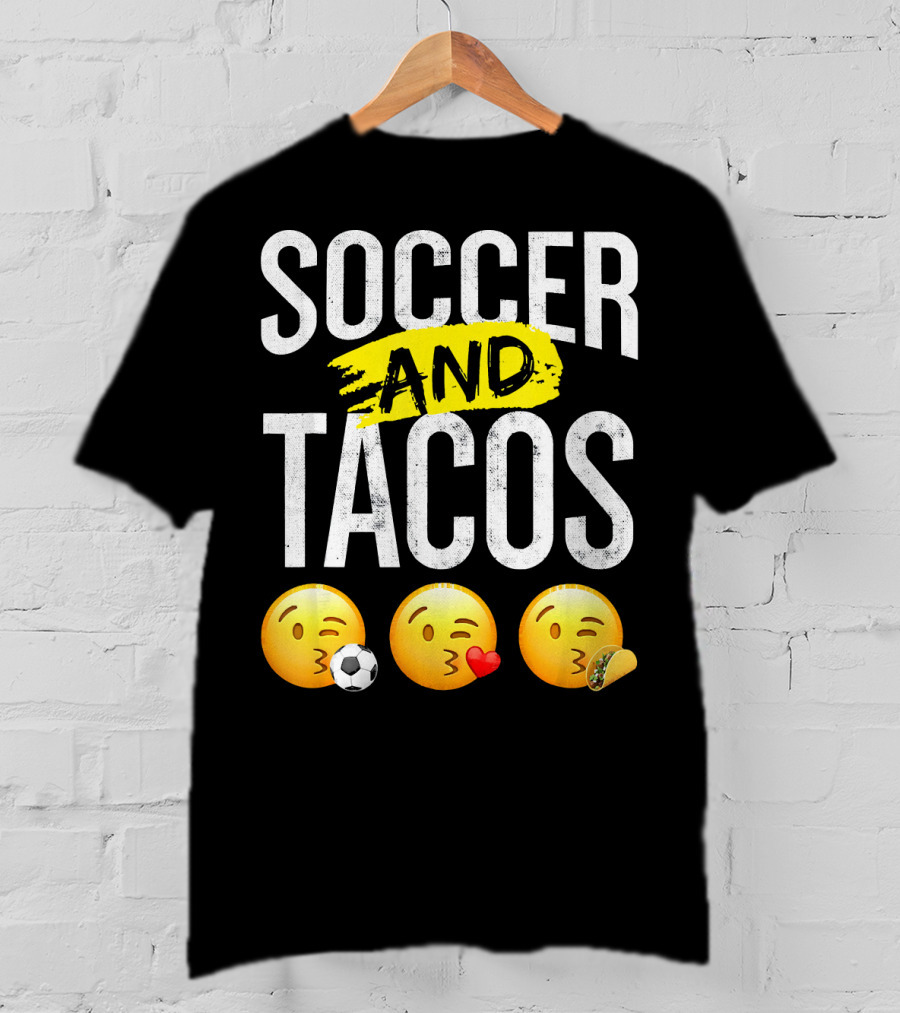 Soccer And Tacos Emoji Soccer Heart Tacos Emoji T-Shirt