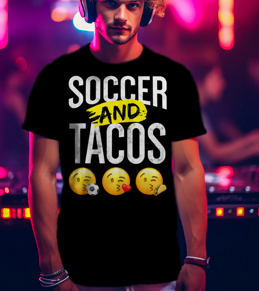 Soccer And Tacos Emoji Soccer Heart Tacos Emoji T-Shirt