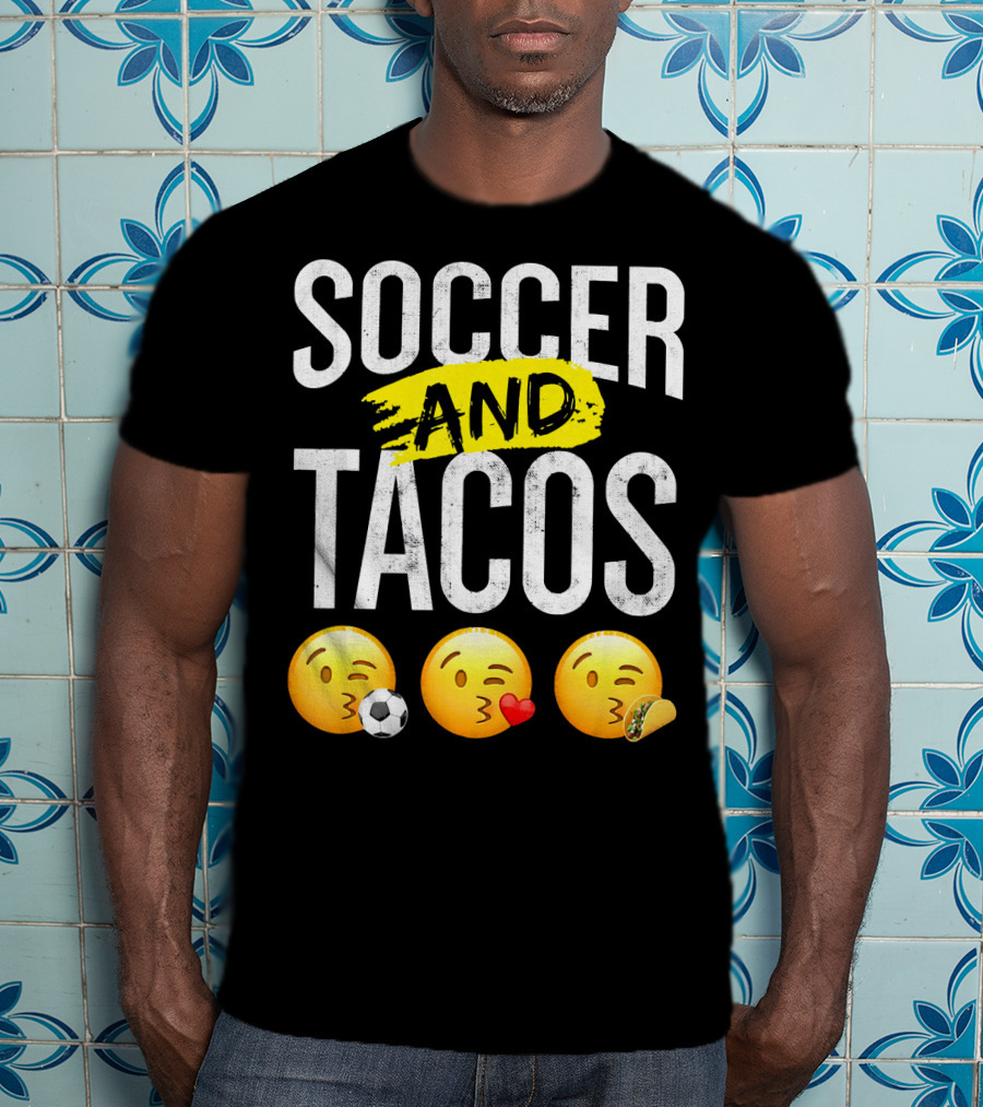Soccer And Tacos Emoji Soccer Heart Tacos Emoji T-Shirt