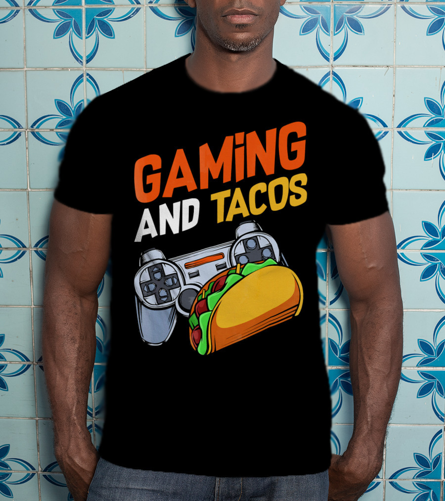 Gaming And Tacos Food Gaming Controller Fun T-Shirt