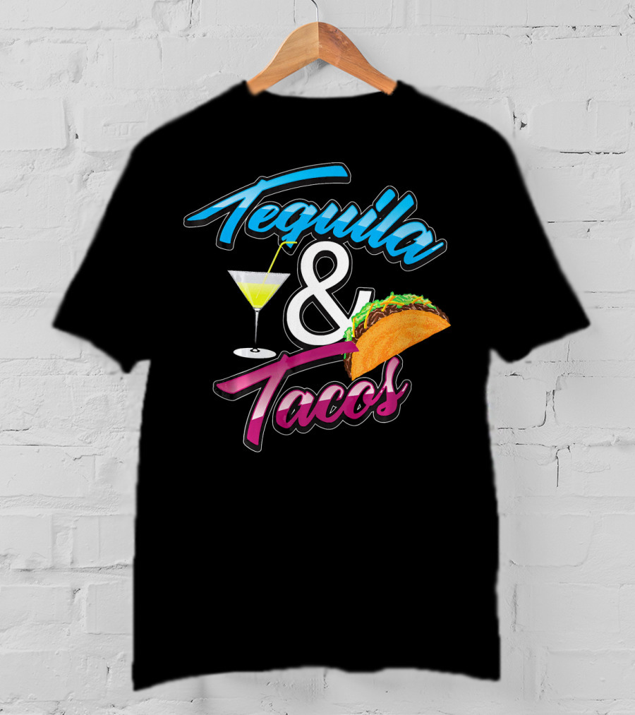 Tequila And Tacos Cute Mexican Food Martini Glass Taco T-Shirt